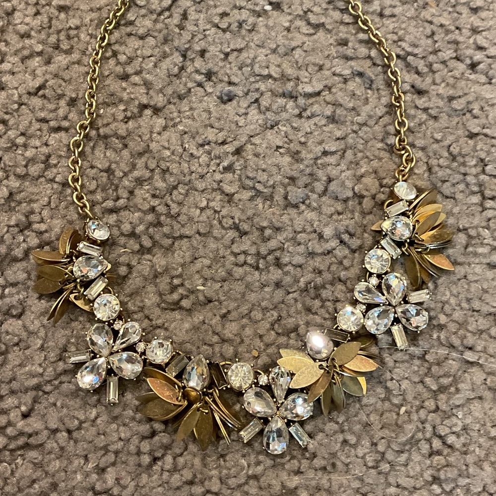 J.Crew vintage crystal beaded gold beaded necklace Jewelry Y2K Like New